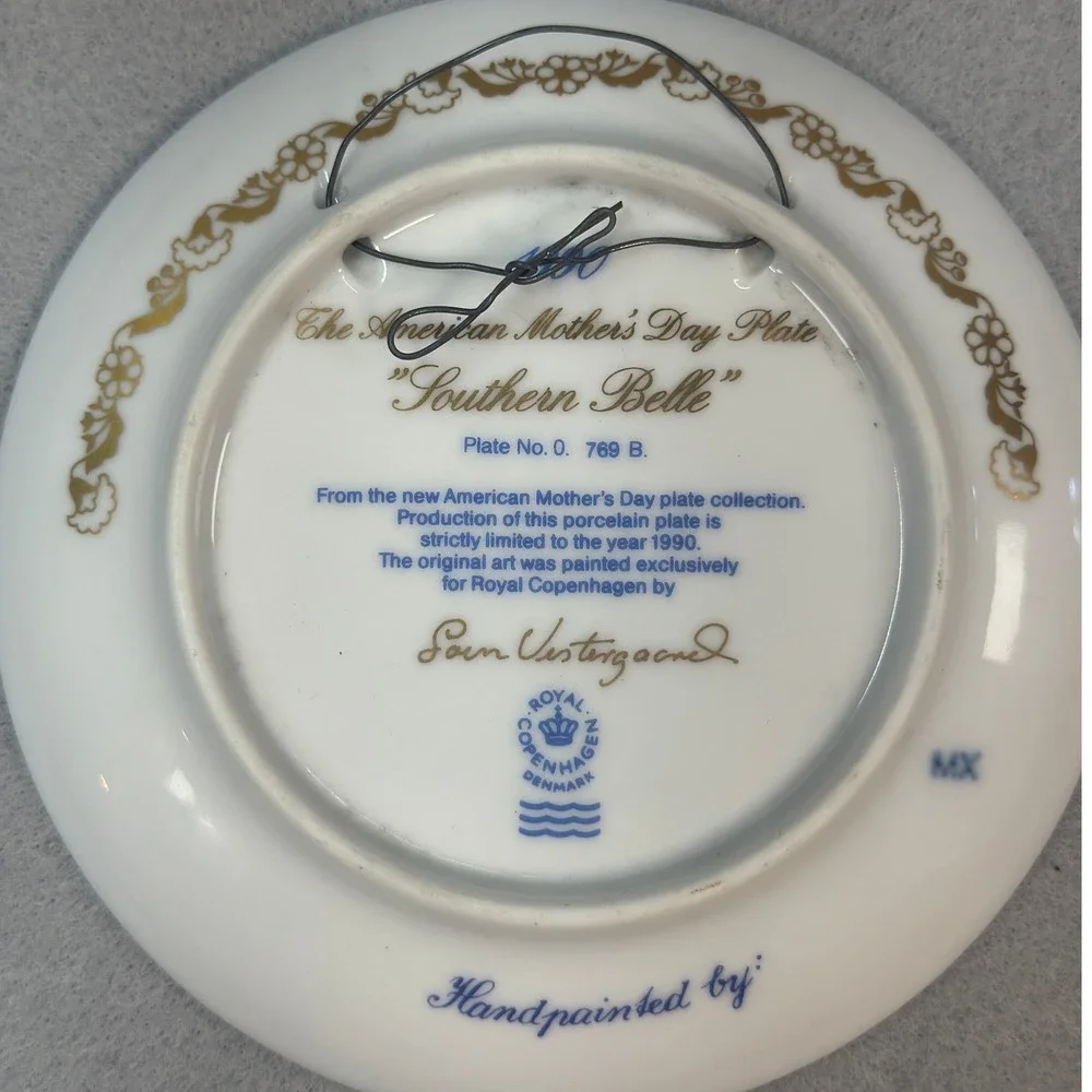 Grandmillennial Royal Copenhagen 1990 Southern Belle Mothers Day Plate Denmark